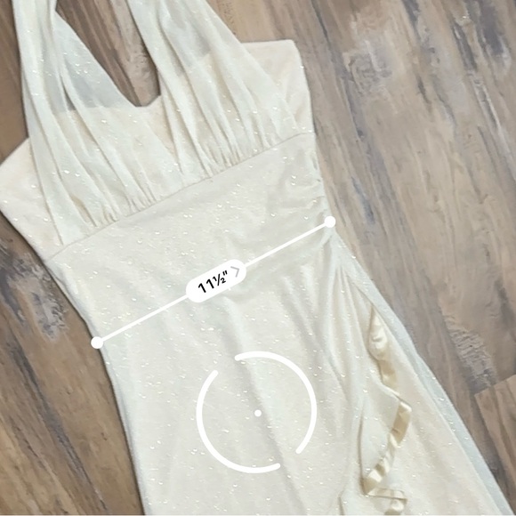 Y2K Taboo Asymmetrical Dress in Cream with Ruffle Detail - Picture 7 of 9